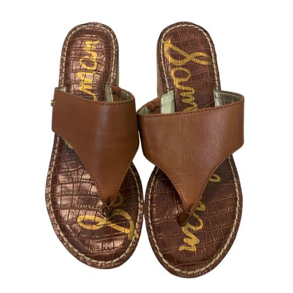 Sam Edelman Romy Sandals Tan wCork Wedge Excellent Condition   6